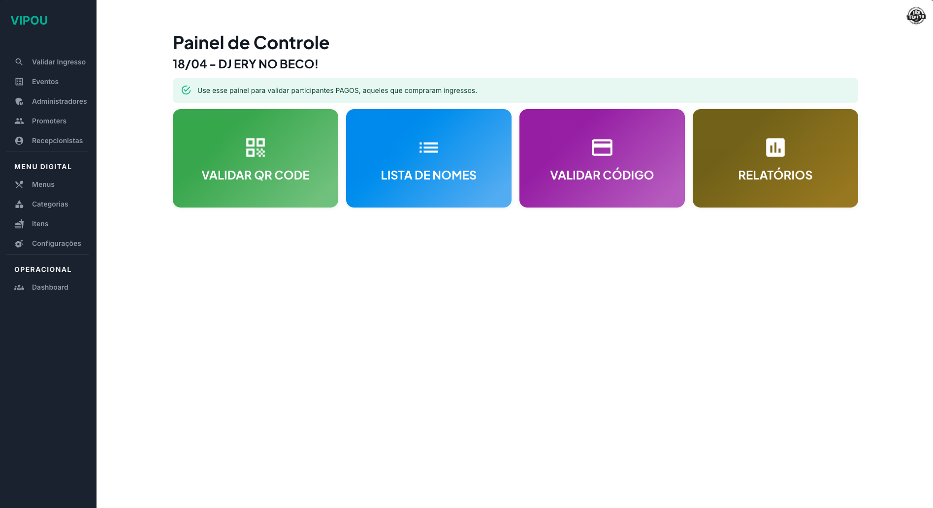 Vipou Dashboard - screenshot 1